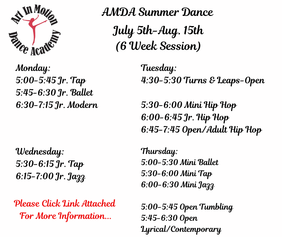 Summer Dance - 4/5-8/15 6 week session.